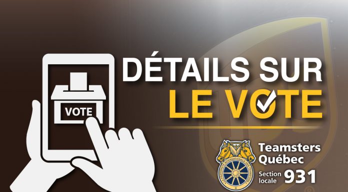 Bulletin #8 sur les négociations avec UPS Canada (détails du vote)