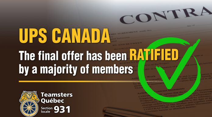 UPS Offer Ratified