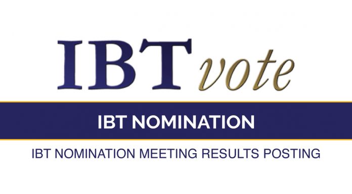 IBT nomination meeting results posting