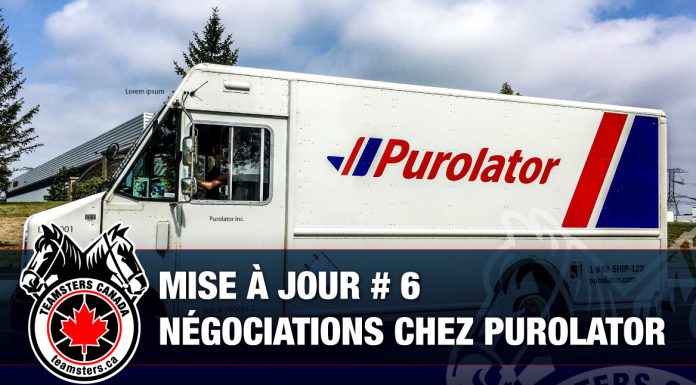 MISE À JOUR # 6 – Négociations avec Purolator