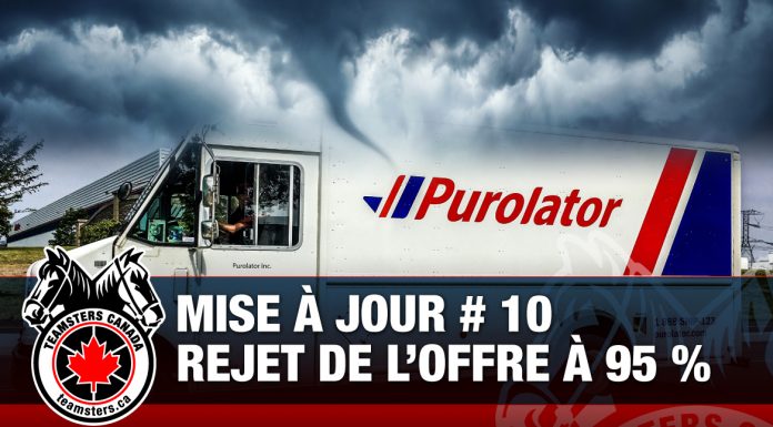 MISE À JOUR # 10 – Négociations avec Purolator