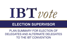 Plan Summary for Election of Delegates and Alternate Delegates to the IBT Convention